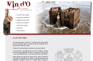 Page d'accueil du site internet de Vin d'0, le vin immergé en baie de Morlaix 29