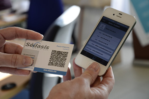 Sédasis intègre des QR-codes à ses cartes de visite.
