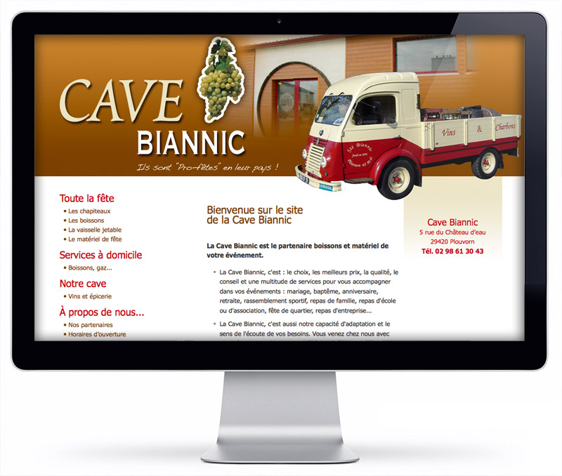 Le site internet de la cave Biannic à Plouvorn