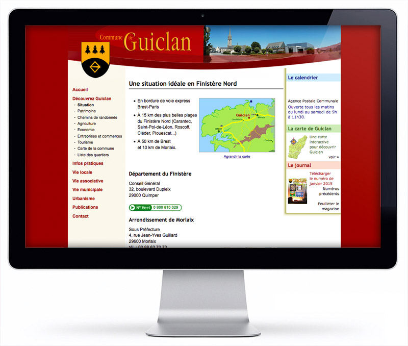 Le site internet de la commune de Guiclan