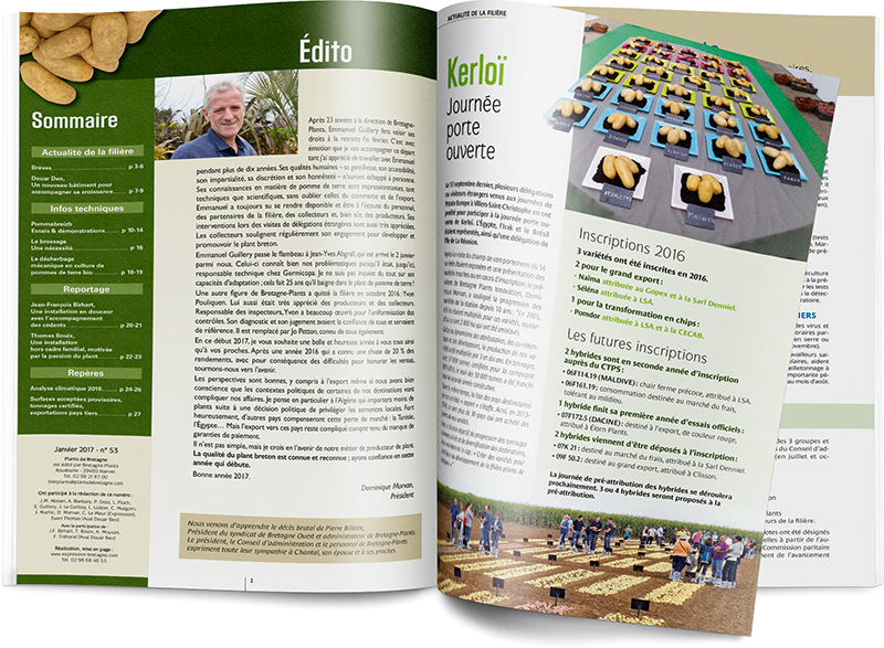 Un magazine professionnel agricole : Plants de Bretagne